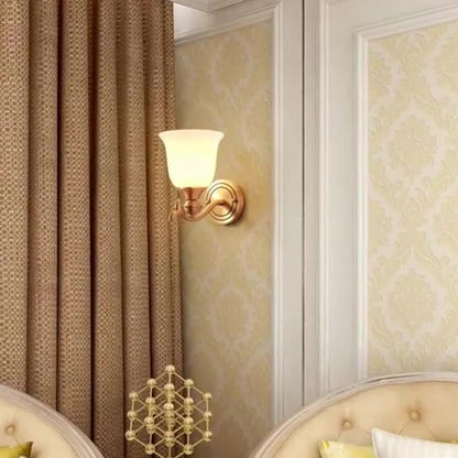 Luxury Cup Copper Glass 1/2-Light Wall Sconce Lamp