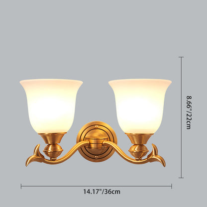 Luxury Cup Copper Glass 1/2-Light Wall Sconce Lamp