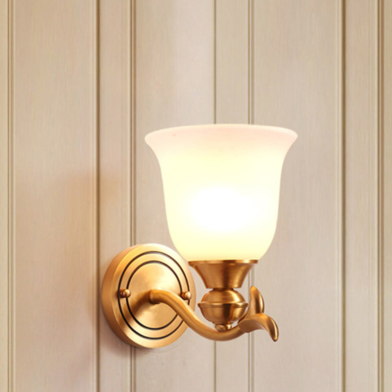 Luxury Cup Copper Glass 1/2-Light Wall Sconce Lamp