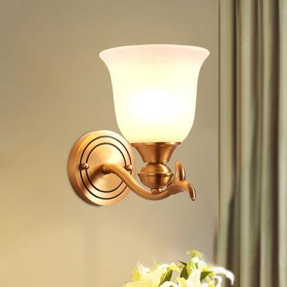 Luxury Cup Copper Glass 1/2-Light Wall Sconce Lamp