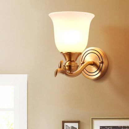 Luxury Cup Copper Glass 1/2-Light Wall Sconce Lamp