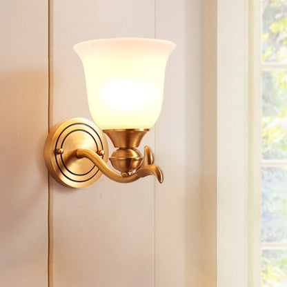 Luxury Cup Copper Glass 1/2-Light Wall Sconce Lamp