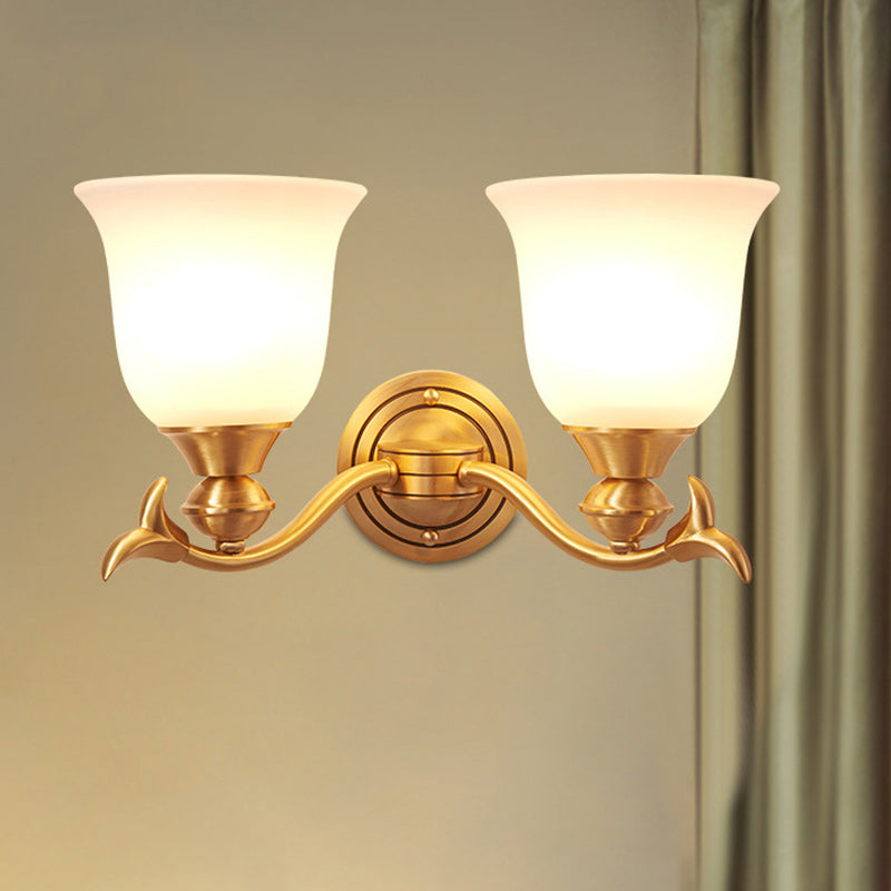 Luxury Cup Copper Glass 1/2-Light Wall Sconce Lamp