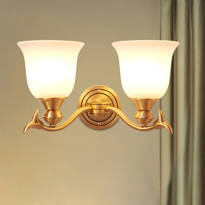 Luxury Cup Copper Glass 1/2-Light Wall Sconce Lamp