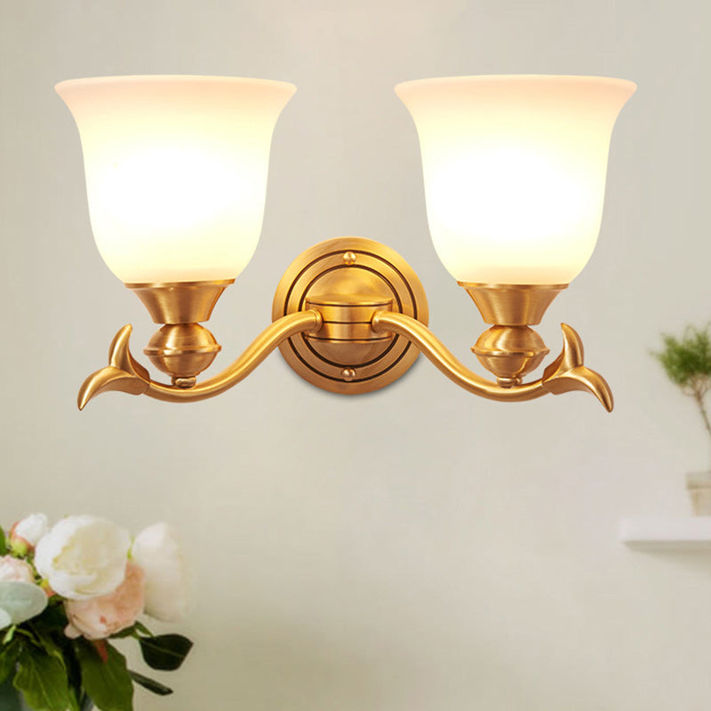 Luxury Cup Copper Glass 1/2-Light Wall Sconce Lamp