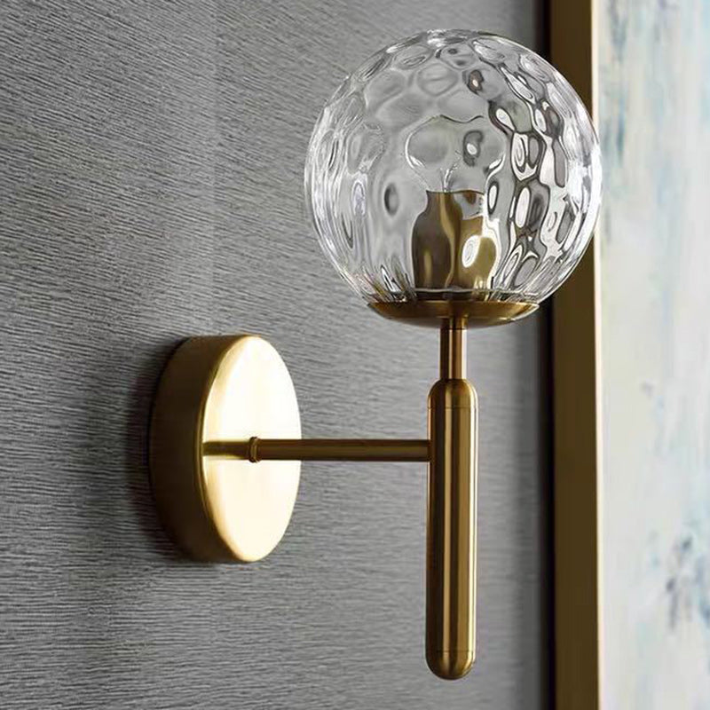 Modern Minimalist Globe Iron Glass 1-Light Wall Sconce Lamp