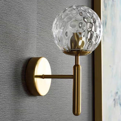 Modern Minimalist Globe Iron Glass 1-Light Wall Sconce Lamp