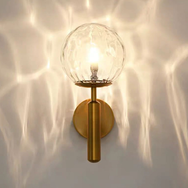 Modern Minimalist Globe Iron Glass 1-Light Wall Sconce Lamp