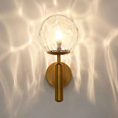 Modern Minimalist Globe Iron Glass 1-Light Wall Sconce Lamp