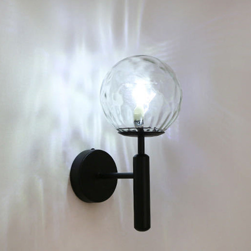 Modern Minimalist Globe Iron Glass 1-Light Wall Sconce Lamp