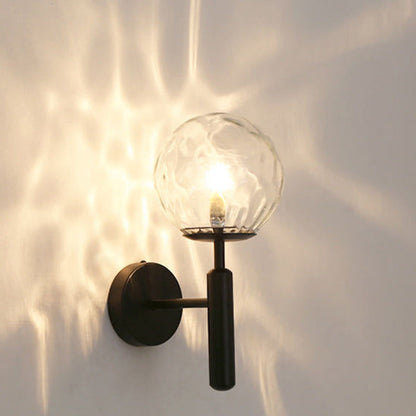 Modern Minimalist Globe Iron Glass 1-Light Wall Sconce Lamp