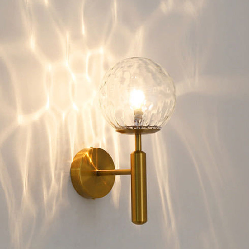 Modern Minimalist Globe Iron Glass 1-Light Wall Sconce Lamp