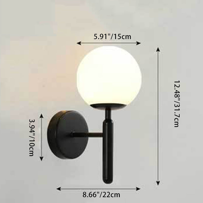 Modern Minimalist Globe Iron Glass 1-Light Wall Sconce Lamp