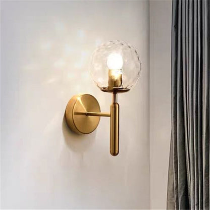 Modern Minimalist Globe Iron Glass 1-Light Wall Sconce Lamp