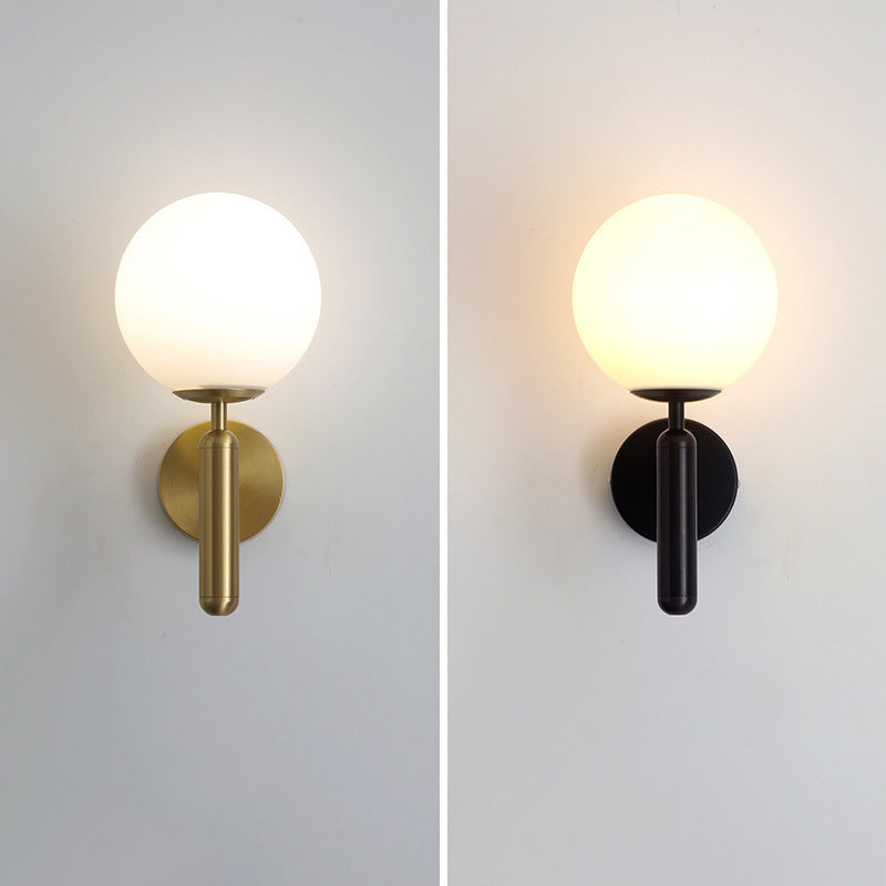 Modern Minimalist Globe Iron Glass 1-Light Wall Sconce Lamp