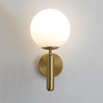 Modern Minimalist Globe Iron Glass 1-Light Wall Sconce Lamp