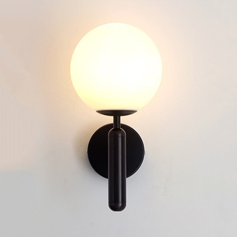 Modern Minimalist Globe Iron Glass 1-Light Wall Sconce Lamp