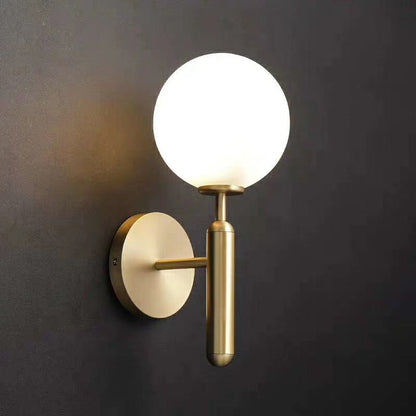 Modern Minimalist Globe Iron Glass 1-Light Wall Sconce Lamp