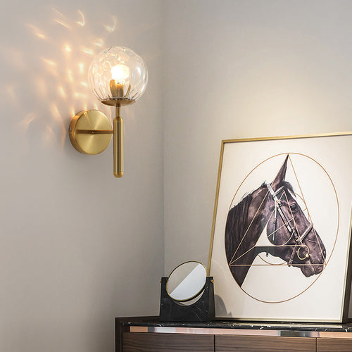 Modern Minimalist Globe Iron Glass 1-Light Wall Sconce Lamp