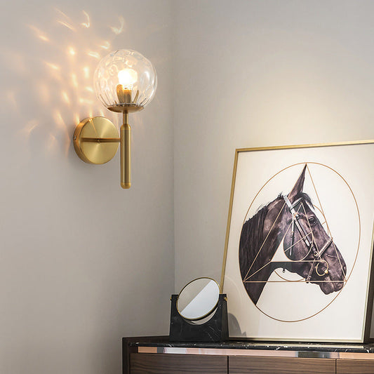 Modern Minimalist Globe Iron Glass 1-Light Wall Sconce Lamp