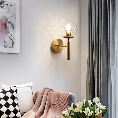 Modern Minimalist Globe Iron Glass 1-Light Wall Sconce Lamp