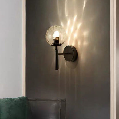 Modern Minimalist Globe Iron Glass 1-Light Wall Sconce Lamp