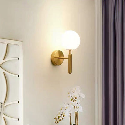Modern Minimalist Globe Iron Glass 1-Light Wall Sconce Lamp