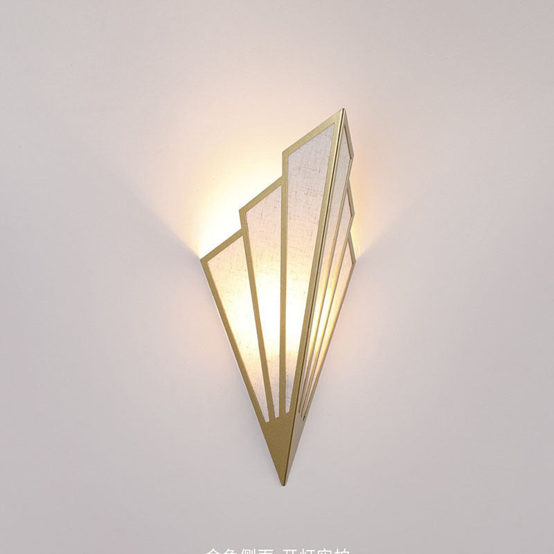 Modern Nordic Triangle Iron Fabric LED Wall Sconce Lamp