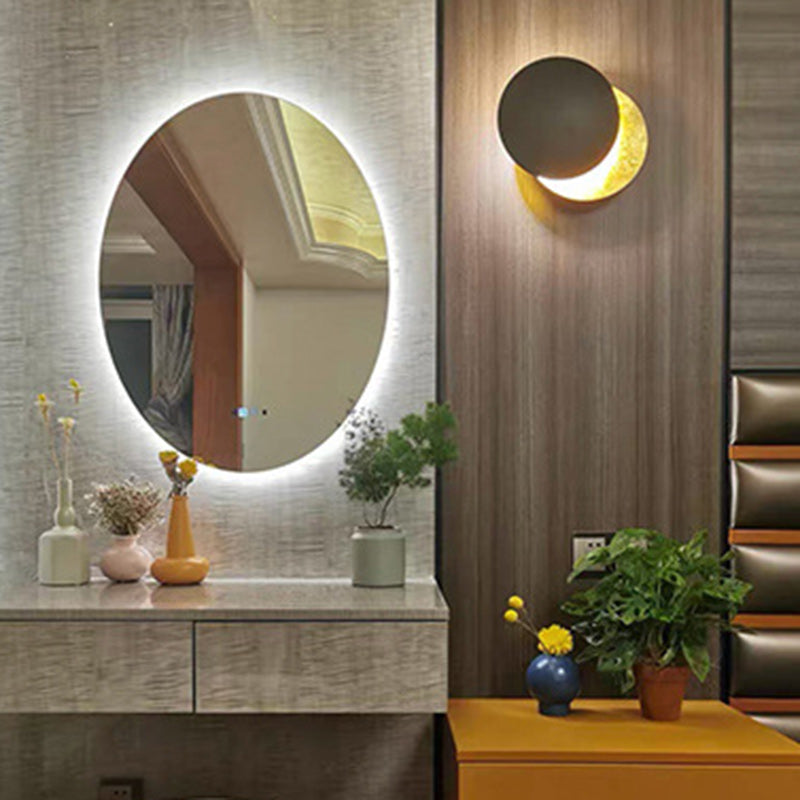 Contemporary Scandinavian Round Iron LED Wall Sconce Lamp