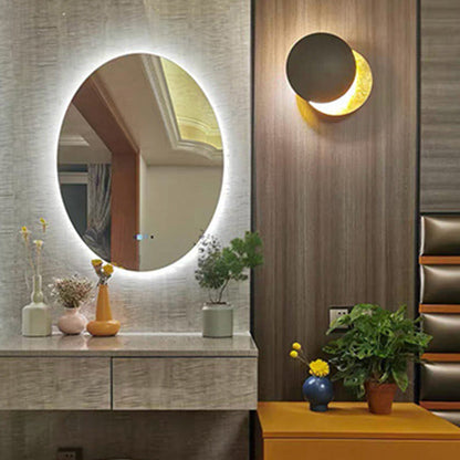 Contemporary Scandinavian Round Iron LED Wall Sconce Lamp