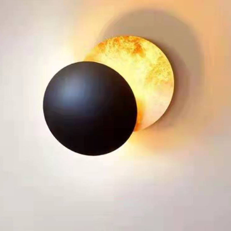Contemporary Scandinavian Round Iron LED Wall Sconce Lamp