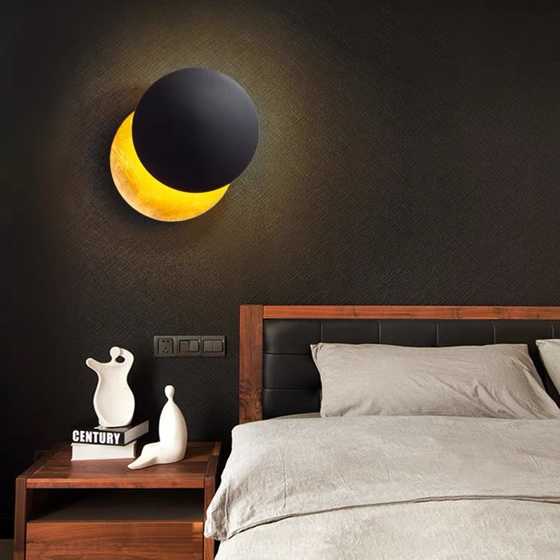Contemporary Scandinavian Round Iron LED Wall Sconce Lamp