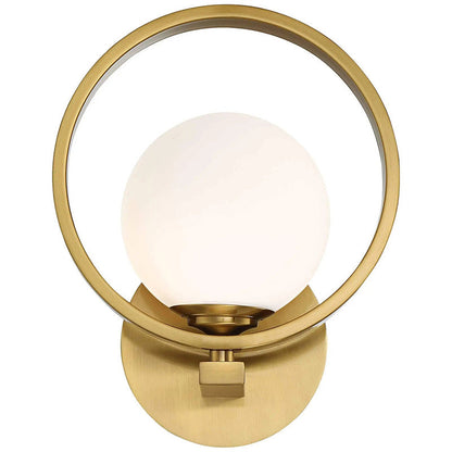 Scandinavian Round Copper Glass 1-Light Wall Sconce Lamp