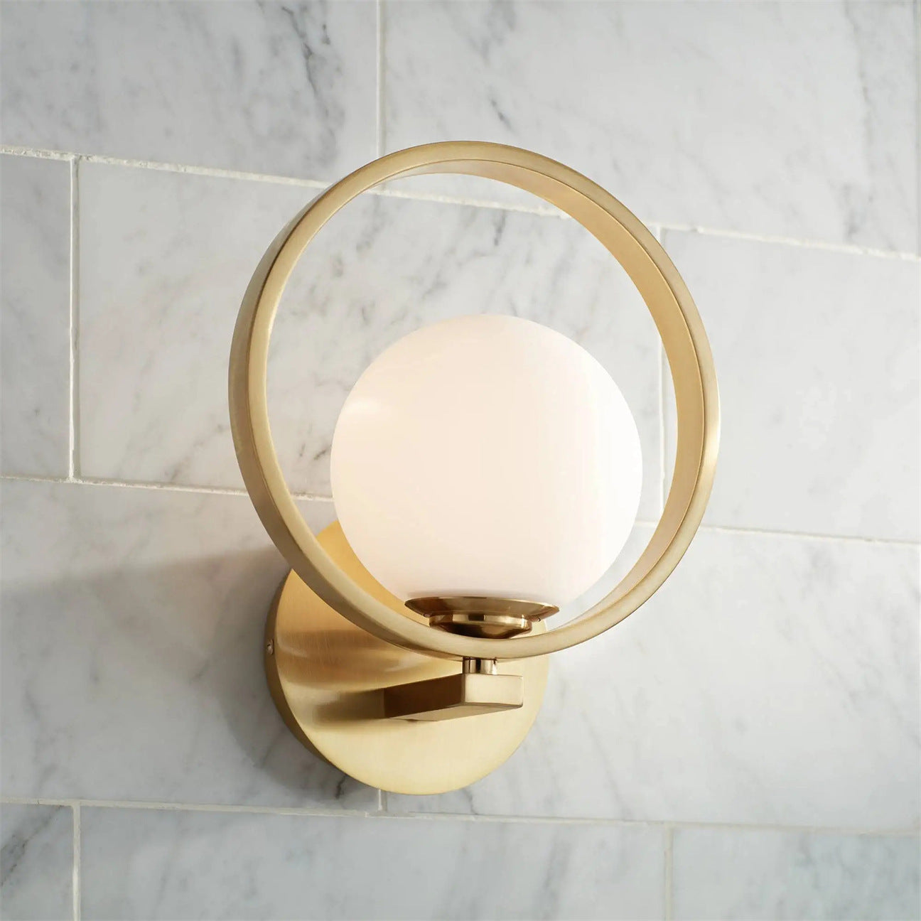 Scandinavian Round Copper Glass 1-Light Wall Sconce Lamp