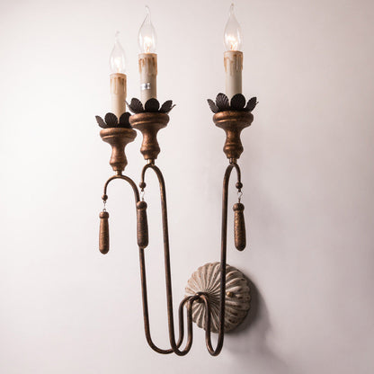 Traditional Vintage Column Iron 2/3-Light Wall Sconce Lamp