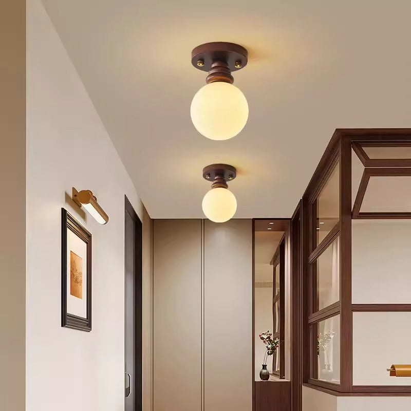 Traditional Wood Ceiling Light