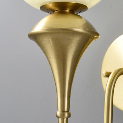 French Globe Copper Glass 1-Light Wall Sconce Lamp