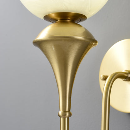 French Globe Copper Glass 1-Light Wall Sconce Lamp