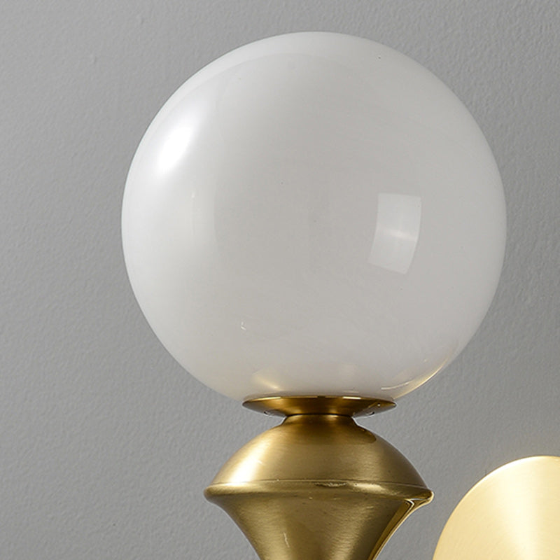 French Globe Copper Glass 1-Light Wall Sconce Lamp
