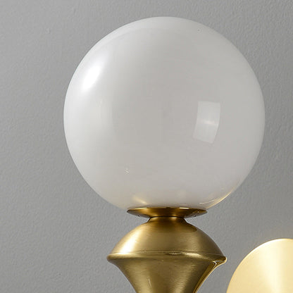 French Globe Copper Glass 1-Light Wall Sconce Lamp
