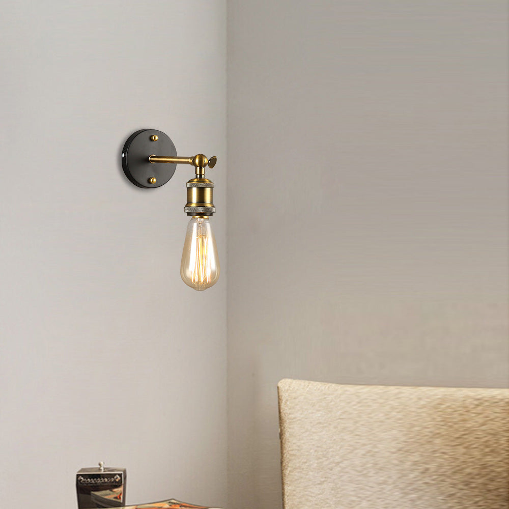 Traditional Rustic Column Iron 1-Light Wall Sconce Lamp
