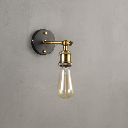 Traditional Rustic Column Iron 1-Light Wall Sconce Lamp