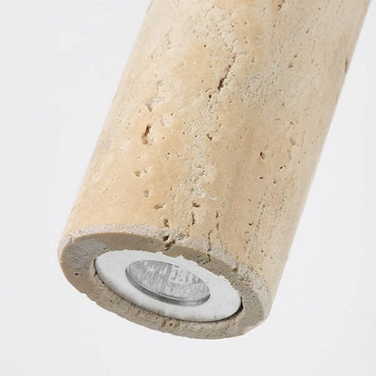 Japanese Column Wood Stone 1-Light Wall Sconce Lamp