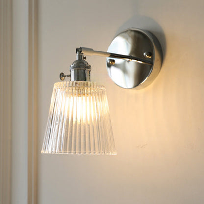 Japanese Drum Iron Glass 1-Light Wall Sconce Lamp