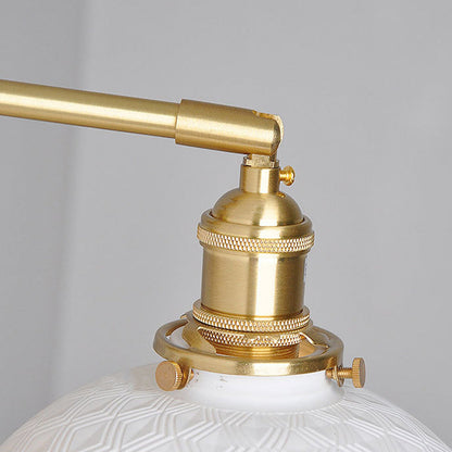 Japanese Round Copper Ceramic 1-Light Wall Sconce Lamp