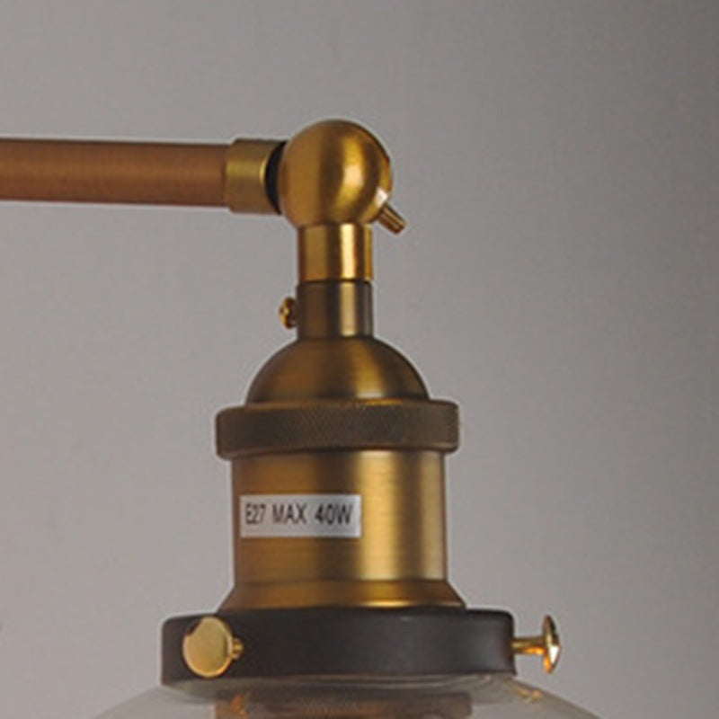 Industrial Globe Aluminum Glass 1-Light Wall Sconce Lamp