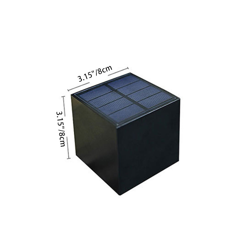 Modern Minimalist Cube Plastic Solar LED Wall Sconce Lamp