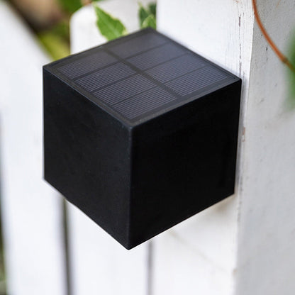 Modern Minimalist Cube Plastic Solar LED Wall Sconce Lamp