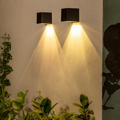 Modern Minimalist Cube Plastic Solar LED Wall Sconce Lamp