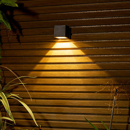 Modern Minimalist Cube Plastic Solar LED Wall Sconce Lamp